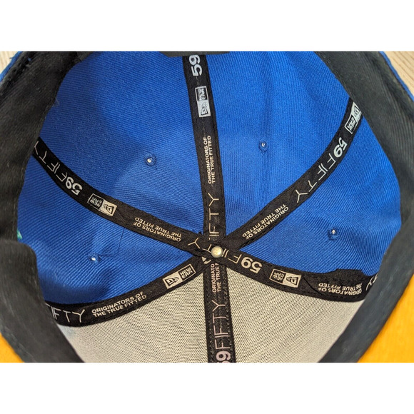 New Era 59Fifty Chicago Cubs Hat Fitted Cap 7-3/8 Rare Colorway Blue Gold Green - Picture 11 of 12